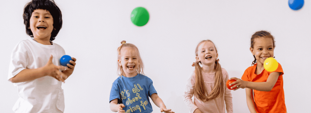 children playing with balls