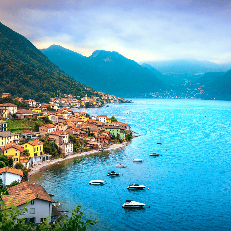 Lezzeno village, Como Lake district landscape. Italy, Europe.