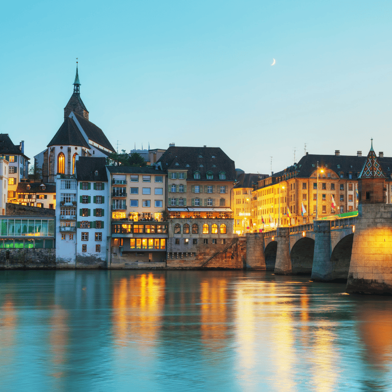 Basel cityscape in Switzerland