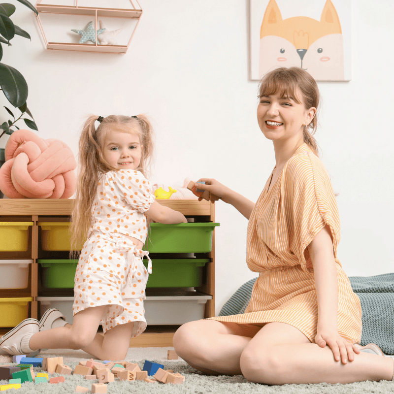 Nanny playing with child