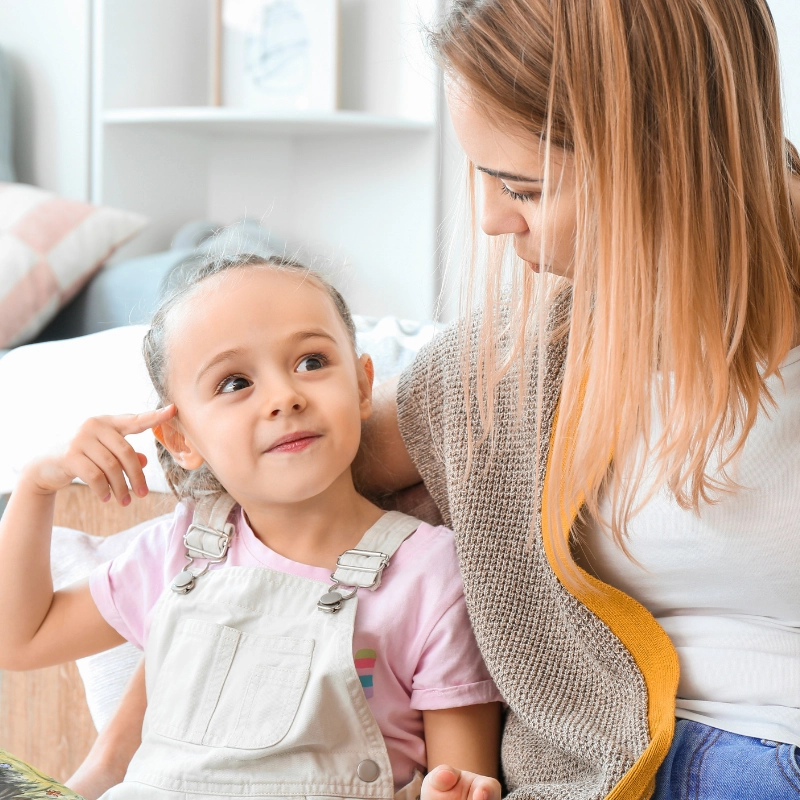 Nanny story time with girl